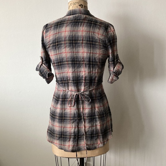 Anthropology Odille plaid tunic - Grey - sz 4  ( XS/S ) - Picture 4 of 6